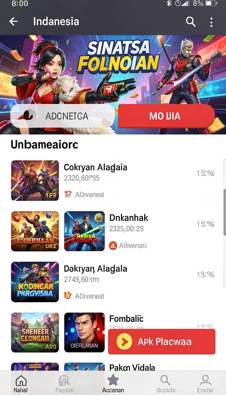 Beragam pilihan permainan menarik dalam aplikasi Unduh id098 APK Gratis untuk Android.